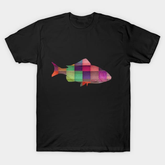 Geometric Rainbow fish T-Shirt by Geomhectic